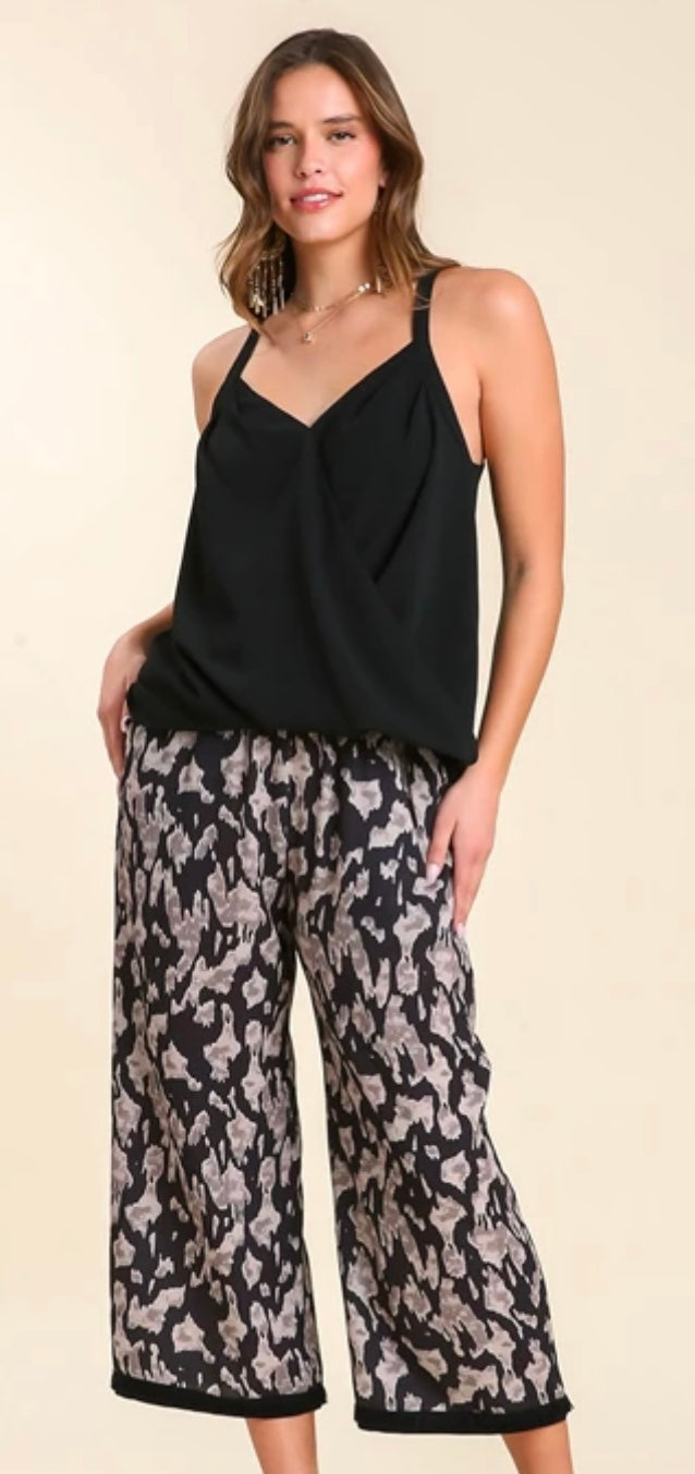 Surplice Sleeveless Wrap Top- Available in Black or White