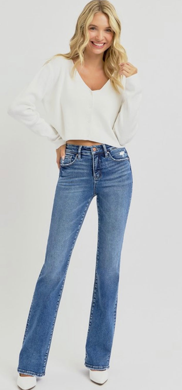 Tummy Control Dark Wash Straight Jeans