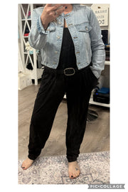 Light Wash Collarless Denim Jacket