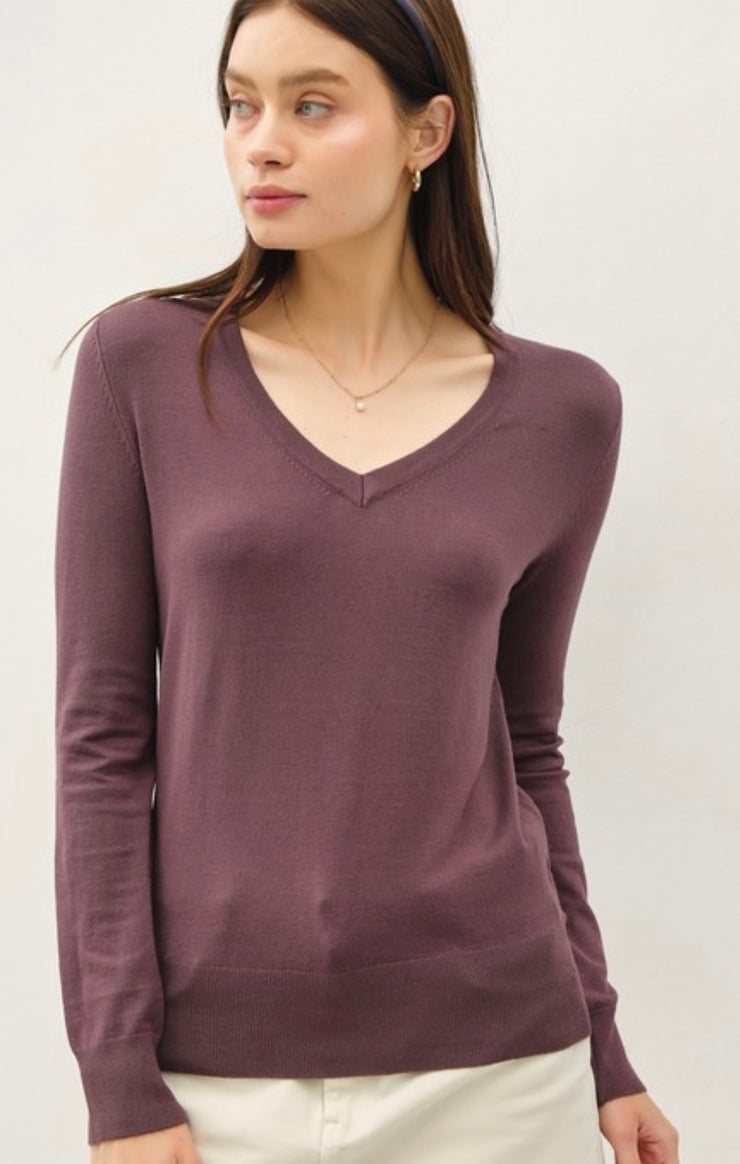 Classic V Neck Knit Sweater- Available in 5 Colors!