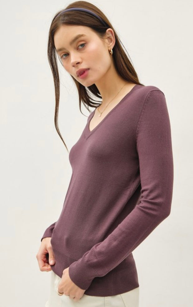 Classic V Neck Knit Sweater- Available in 5 Colors!