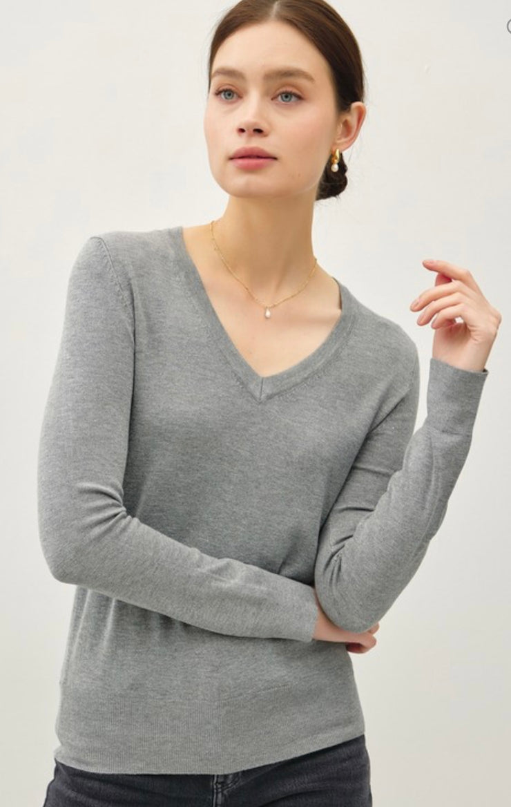 Classic V Neck Knit Sweater- Available in 5 Colors!