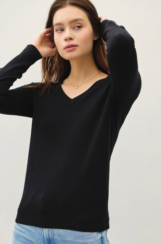 Classic V Neck Knit Sweater- Available in 5 Colors!