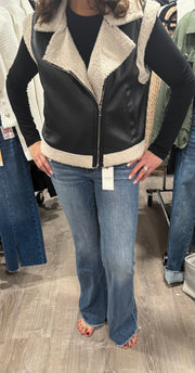 Faux Leather Inner Fur Vest- Available in Black and Sand Taupe