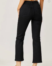 Black Mid Rise Ankle Bootcut Jeans