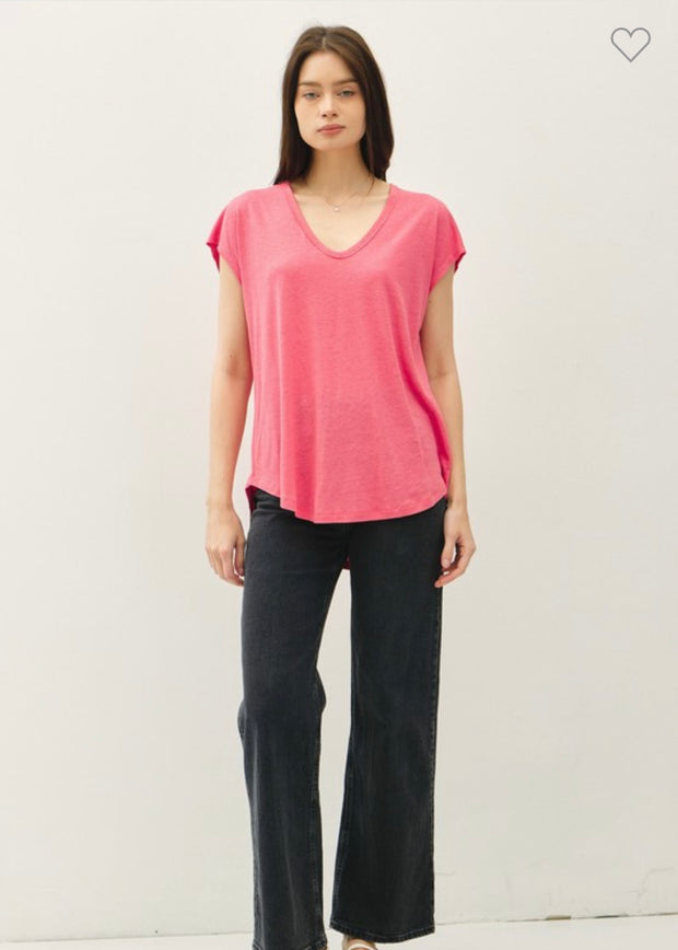 Guava Relaxed Fit V Neck Tee Shirt