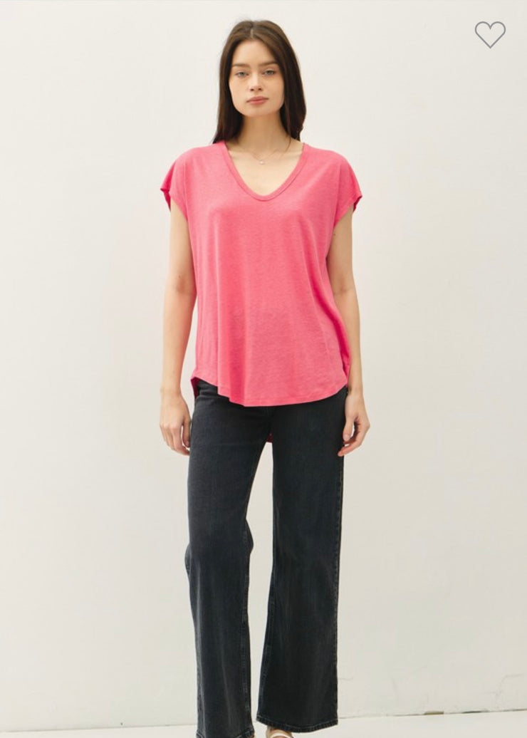 Guava Relaxed Fit V Neck Tee Shirt