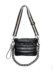 Black 4-in-1 Puffer Crossbody Bag