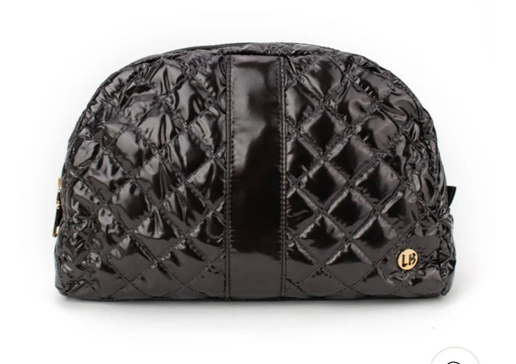 Fig Patent Quilted Cosmetic Bag- Also Available in Red Berry