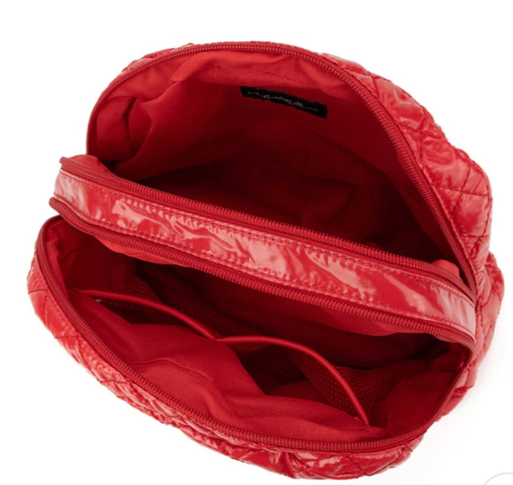 Red Berry Patent Quilted Cosmetic Bag- Also Available in Fig