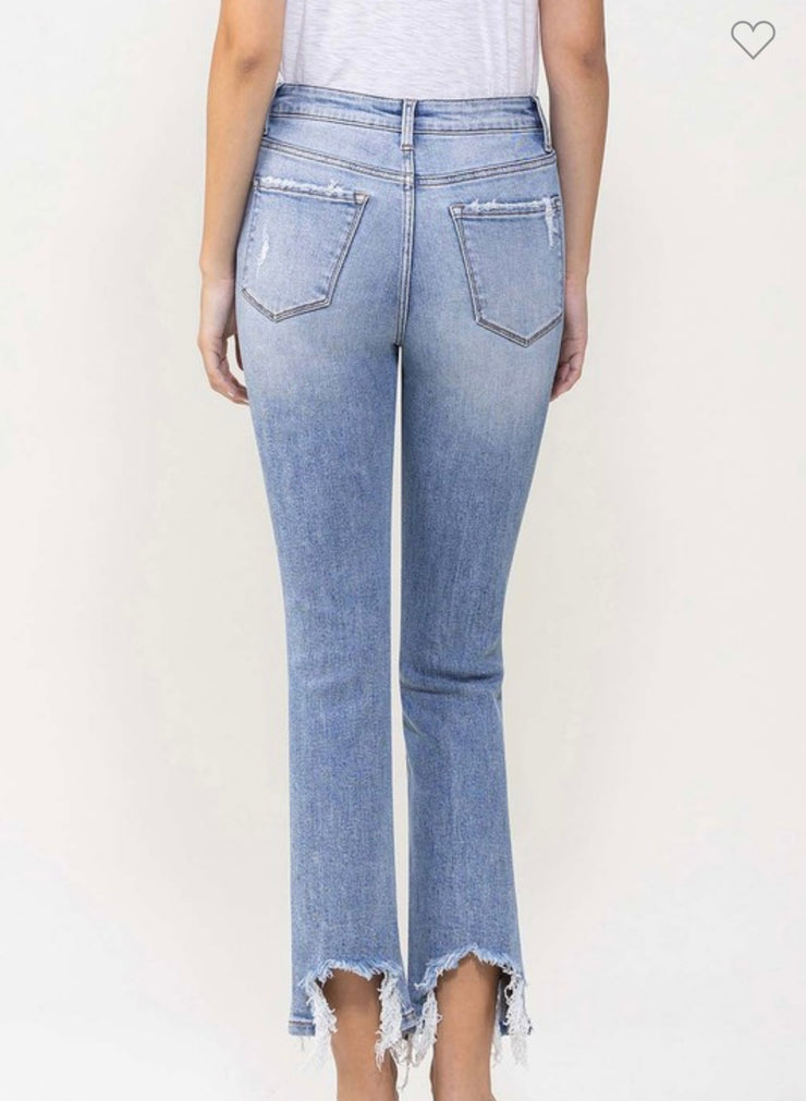 High Rise Kick Flare Jeans in Comfort Stretch Denim