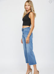 High Rise Crop Wide Leg Jeans