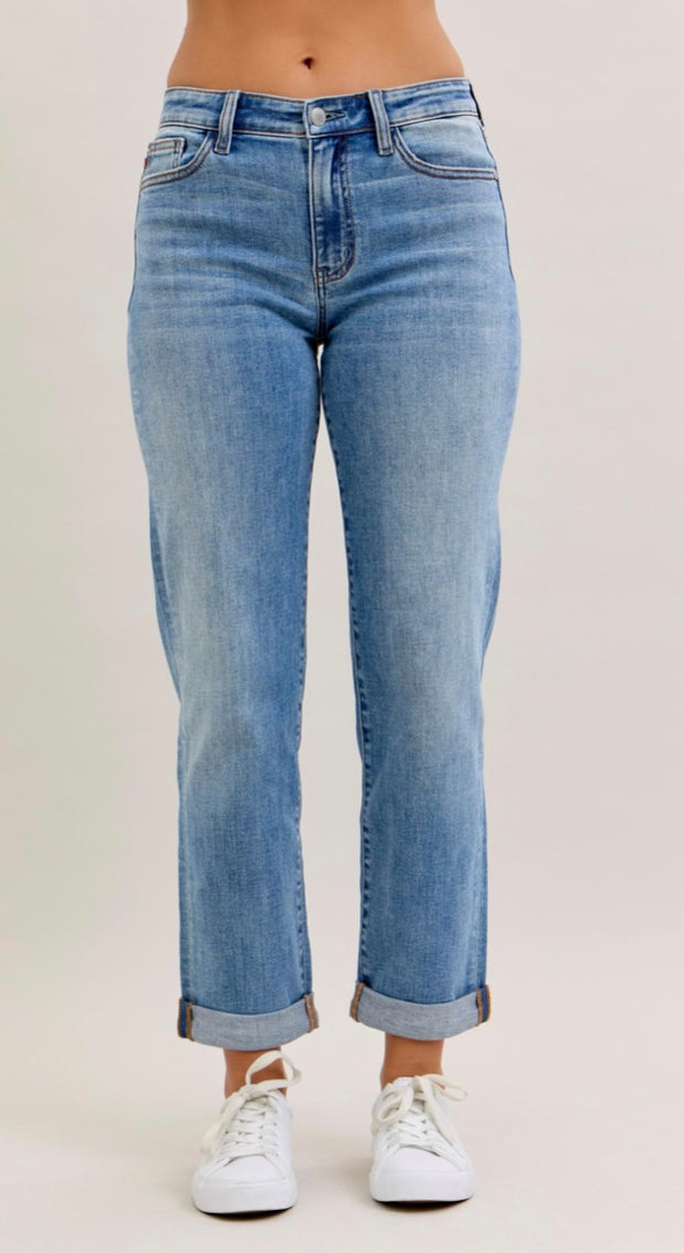 Judy Blue Mid Rise Boyfriend Jeans