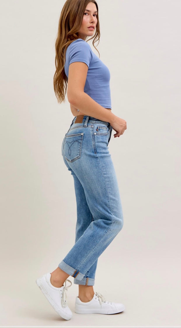 Judy Blue Mid Rise Boyfriend Jeans