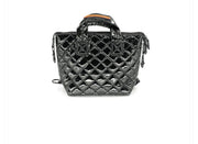 Small Quilted Puff Bag- Available in Black & Black Patent