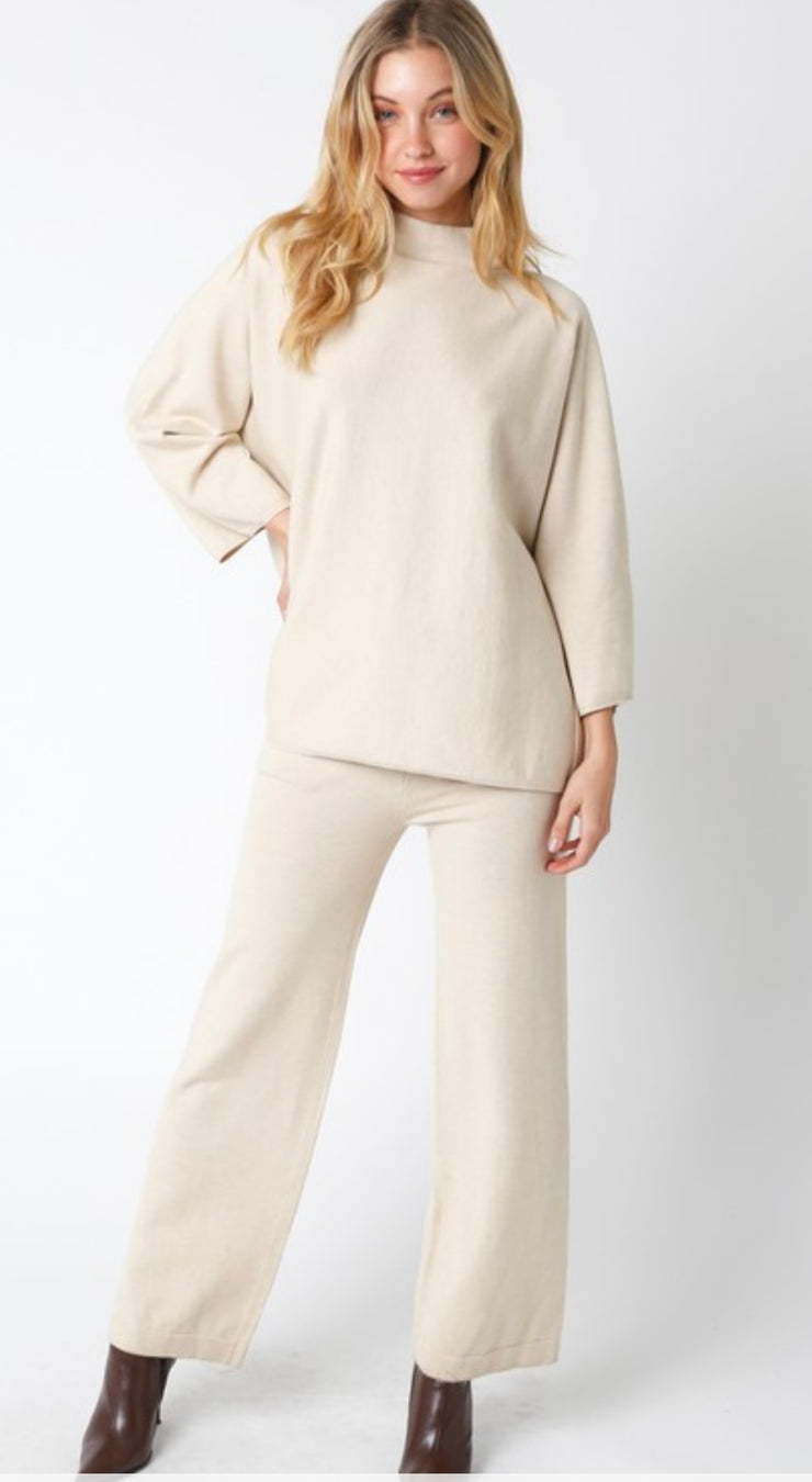 Oatmeal Super Cozy Sweater/ Pant Loungewear Set- Available in Black too!