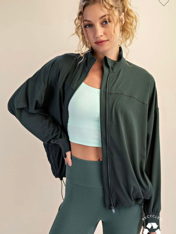 Black Butter Long Sleeve Zip Up Jacket