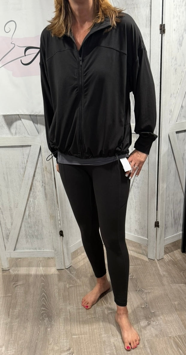 Black Butter Long Sleeve Zip Up Jacket