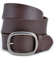 Genuine Leather Single Silver Buckle Belt- Available in Black or Brown