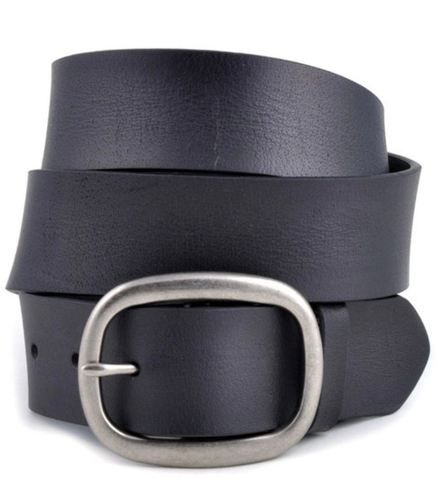 Genuine Leather Single Silver Buckle Belt- Available in Black or Brown