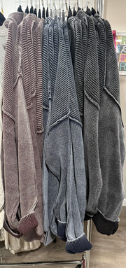 Washed Mock Neck Pullover Sweater- Available in 3 Colors