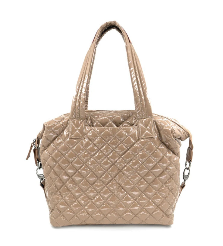 Large Quilted Tote- Available in Black & Mocha Patent