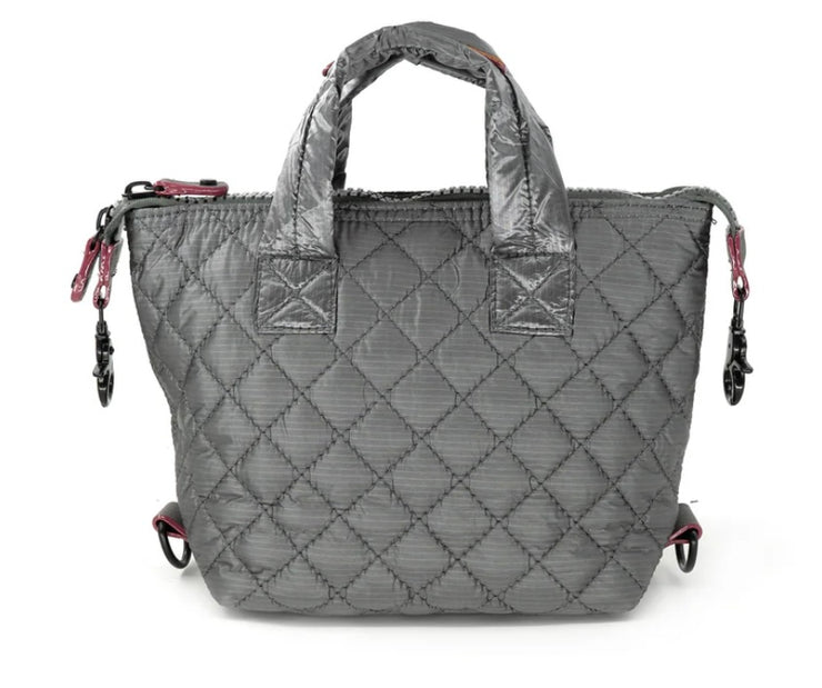 Small Quilted Puff Bag- Available in Black, Black Patent, Navy and Pewter