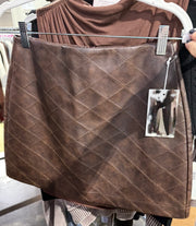 Faux Leather Diamond Pattern Mini Skirt- Available in Black & Brown