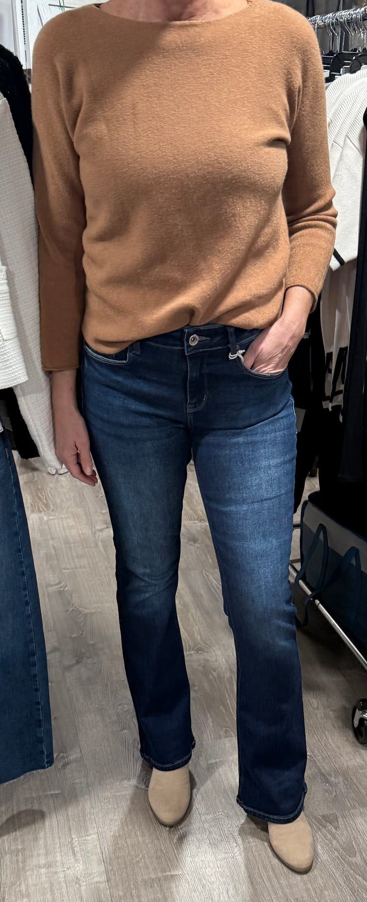 Mid Rise Dark Wash Bootcut Jeans- Available in Medium Wash Too!