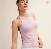 Butter Sleeveless Racer Back Fiited Tank- Available in Mauve & White
