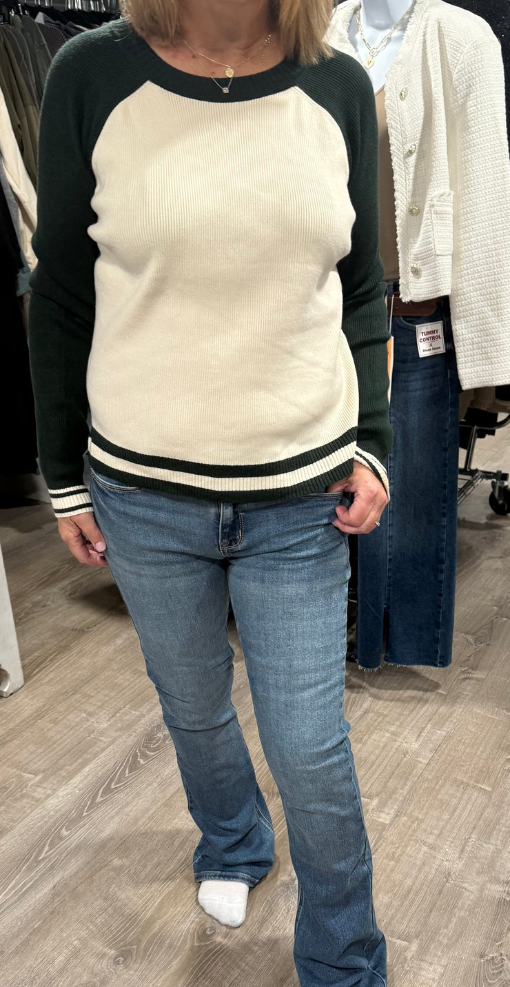 Colorblock Ribbed Long Sleeve Top