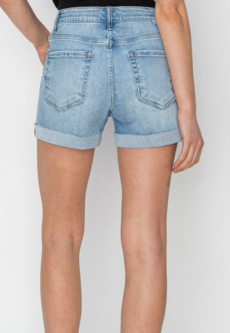 Light High Rise Cuffed Shorts