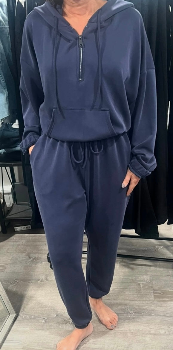 Ariella Olive Scuba Zip Hoodie With Elastic Waist Jogger-SET