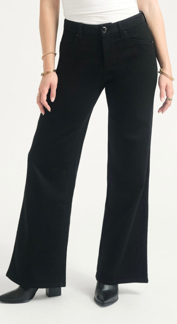 Black Better Butter Wide Leg Jean Pant