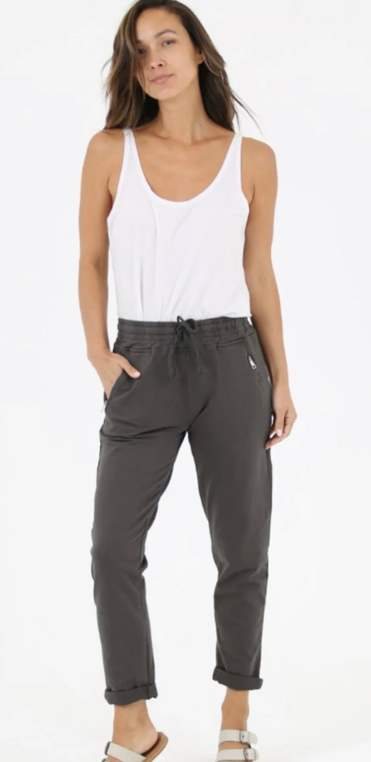 Black Elastic Waist Comfy Jogger -Available in Slate Grey