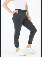 Black Elastic Waist Comfy Jogger -Available in Slate Grey