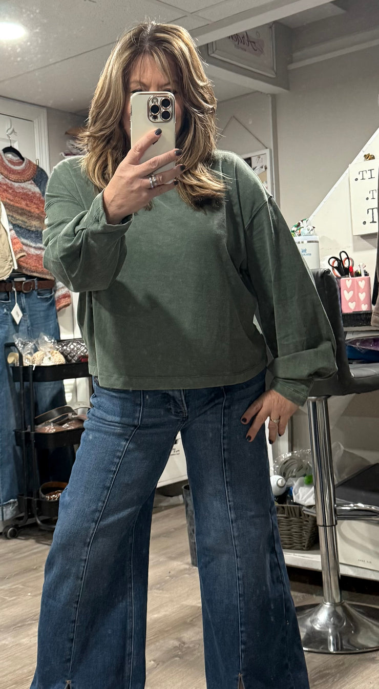 Soft Cotton Long Sleeve Top- 4 Colors Available