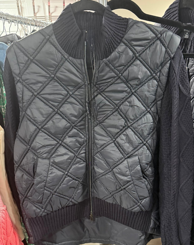 Dark Navy Woven Jacket Sweater Combo