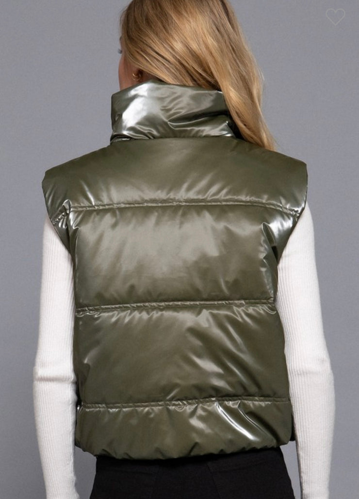 Liquid Zip Up Vest- Choose From Black or Olive