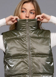 Liquid Zip Up Vest- Choose From Black or Olive