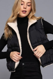 Reversible Fur Padding Vest- Available in Black & White