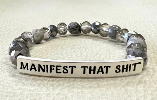 Sassy Bracelets Featuring Natural Stones & Crystals- Manifest That Shit.. 3 Colors