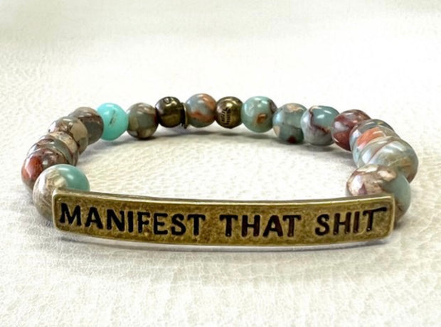 Sassy Bracelets Featuring Natural Stones & Crystals- Manifest That Shit.. 3 Colors