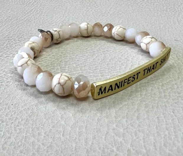 Sassy Bracelets Featuring Natural Stones & Crystals- Manifest That Shit.. 3 Colors