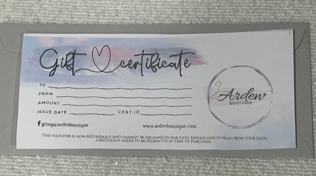 Arden Boutique Gift Card