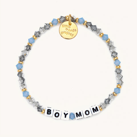 Little Words Project Beaded Bracelet “Boy Mom”