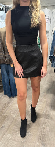 Mock Neck Ruched Shoulder Sleeveless Top- Available in Black & Chocolate