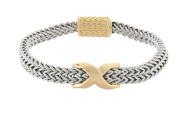 Two Tone Single Infinity Magnetic Lock Bracelet