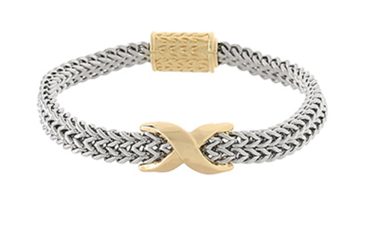 Two Tone Single Infinity Magnetic Lock Bracelet