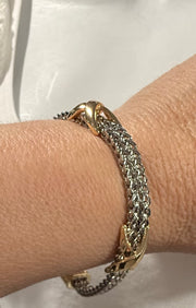 Triple Infinity Two Tone Magnetic Lock Bracelet